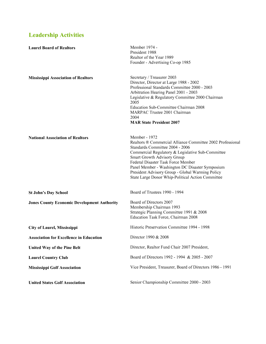 Resume Page 2